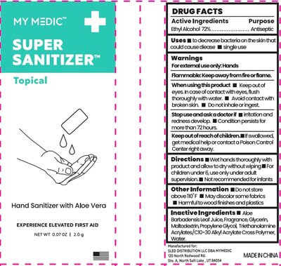 Dosage (Mymedic Super Sanitizer Label)
